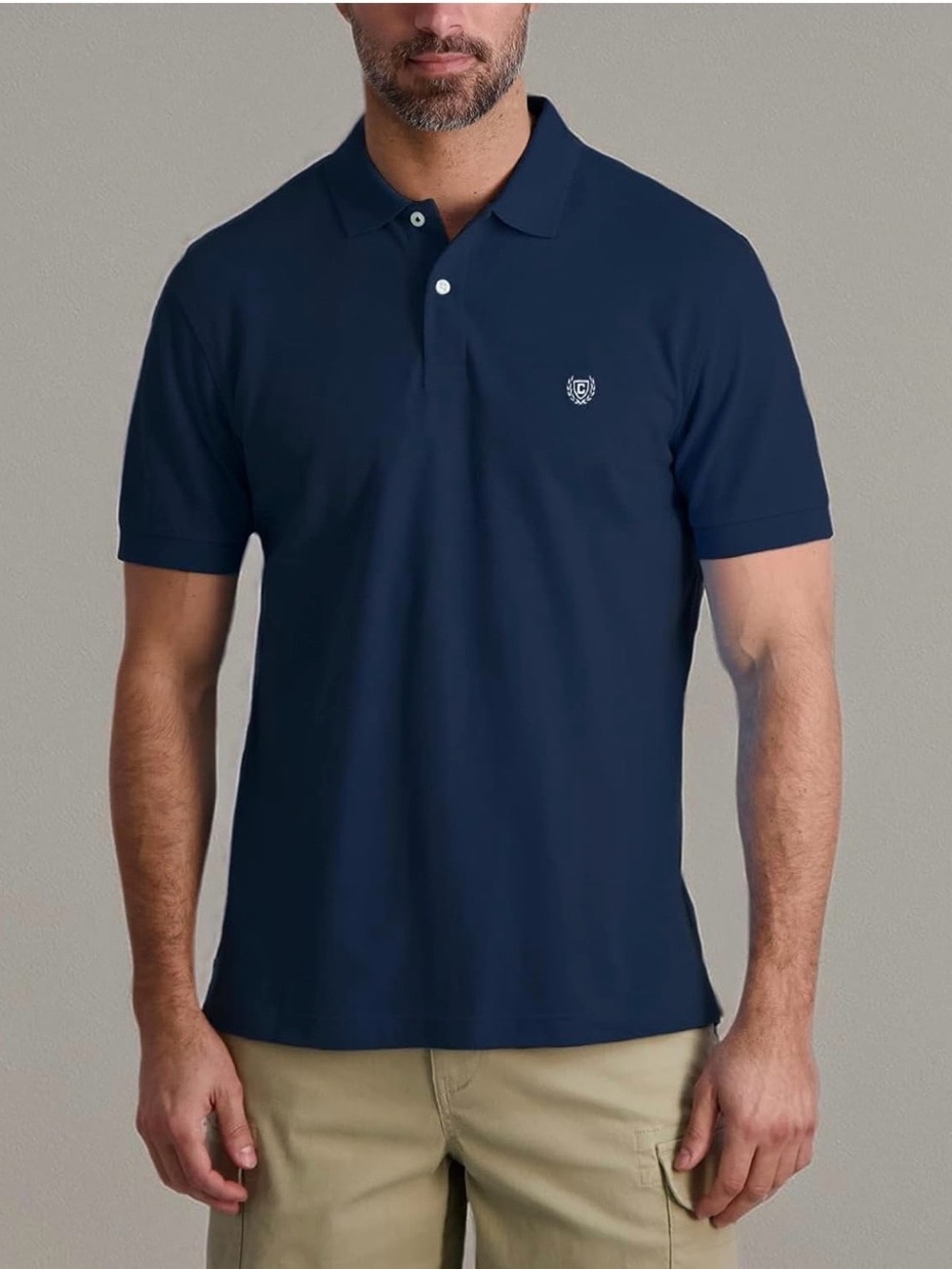 Chaps Est. 1978 Navy Blue Classic Fit Cotton Polo Shirt Men's Size Medium M